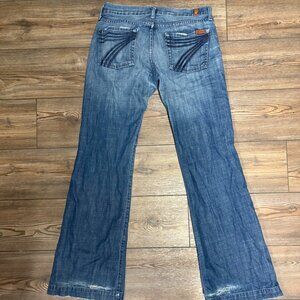 7 For All Mankind Women's Blue and Navy Jeans